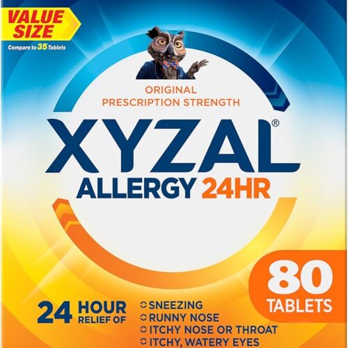 Xyzal Allergy Pills, 24-Hour Allergy Relief, Original Prescription Strength,55 Count (Pack of 2)